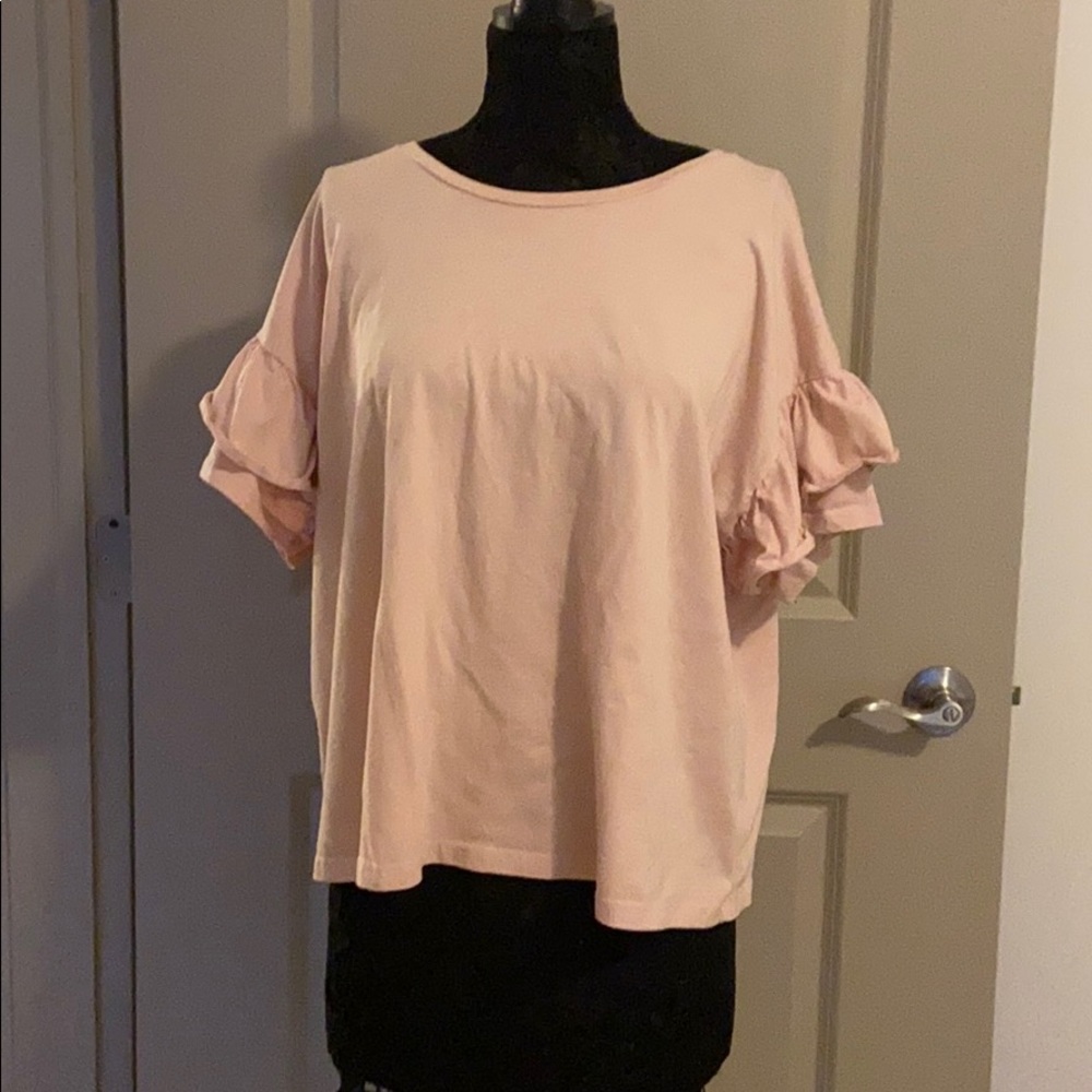 Light pink short sleeve blouse